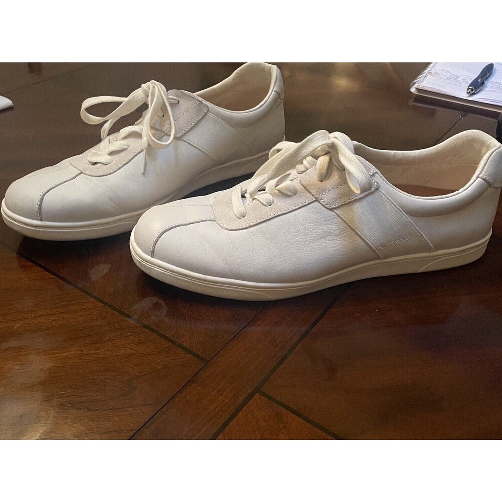 Vionic Men’s White Leather Sneakers Size 10.5 Casual Walking Shoes Orthotic